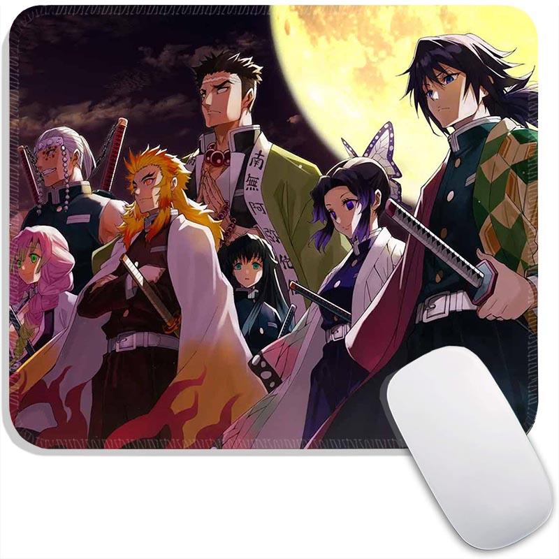 Small Mouse Pad Anime Demon Slayer Gamer Edge Stitched Standard Gaming Mousepad Travel Mouse Mat Non-Slip Office Mousemats