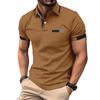 Fashionable Men's Casual Polo Shirt with Faux Chest Pocket, Turn-Down Collar and Button-Front Business T-Shirt Top