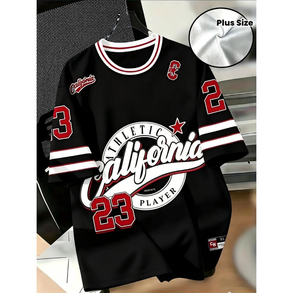 Summer Trendy Letter Print Comfortable Breathable Crew Neck T-Shirt, Outdoor Streetwear Top