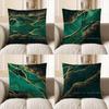 Home Decor Green & Gold Marbled Pattern Throw Pillow Pattern Cushion Cover Suitable For Sofa Bedroom Car Pillow Cover