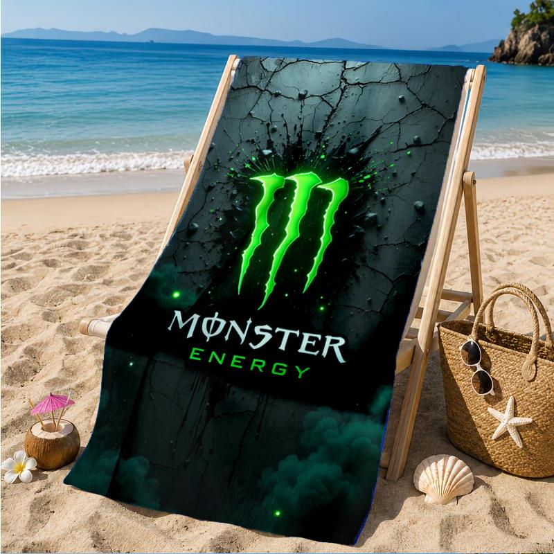 Monster Drink Beach Towel, Super Soft Microfiber, Perfect Gift for Her/Him, Birthday, for Pool, Beach, Travel, Decor Beach Party