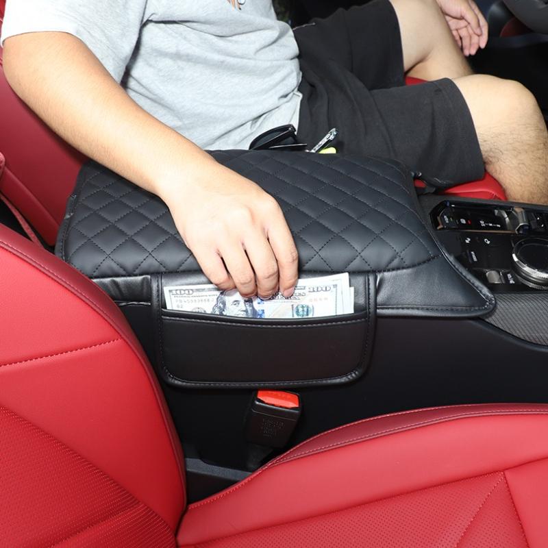 metyoucar For BMW X3 G45 2025-2026 Leather Black Car Central Control Armrest Box Cover Storage Bag Interior Car Accessories