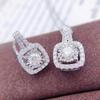 Korean Style Square Diamond Pendant Necklace for Women – Hollow, Elegant, Versatile Clavicle Chain with a Light Luxury Fashionable Touch.
