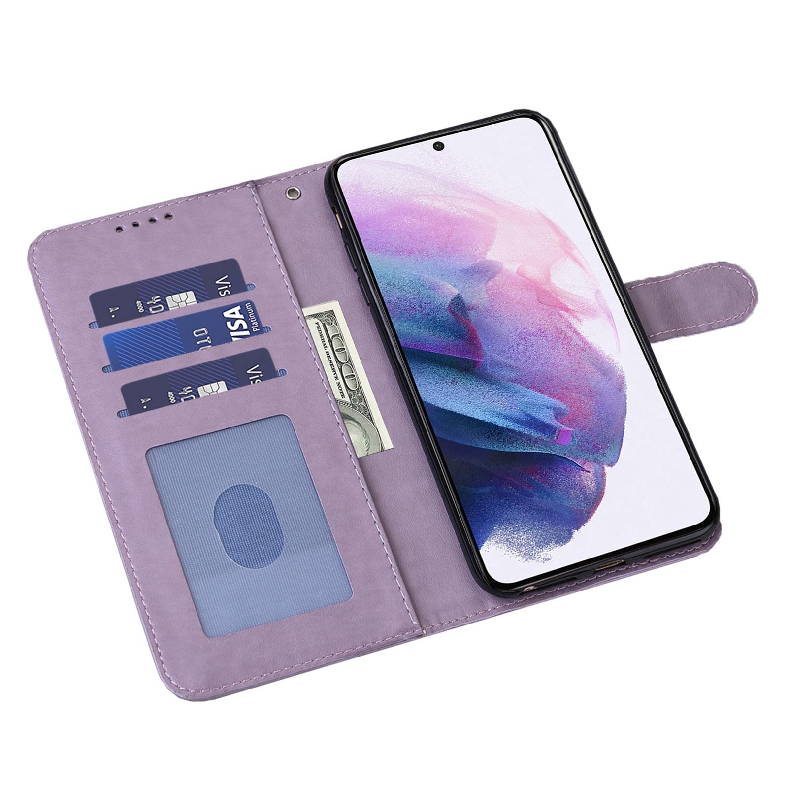 

Wallet Phone Case for Samsung Galaxy A14 5G/A14 4G,PU Leather Deer Tree Pattern Stand Flip Cover Purple