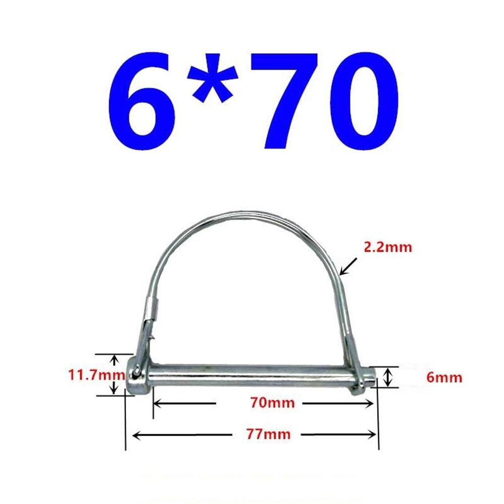 10Pcs Wire Lock Pin, Carbon Steel Shaft Locking Pin, Round Loop Wire Lock Pin for Track Farm Lawn(6*50)
