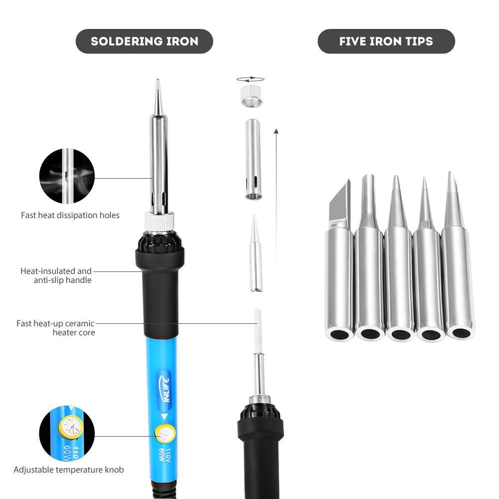 Lötkolben 60W 110V elektronisches Lötkolben-Set Schwammständer