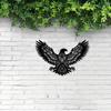 Black Metal Eagle Wall Decor, Metal Wall Art Black Eagle Silhouette, Eagle Outdoor Wall Hanging Decor for Bedroom, Living Room, Hallway