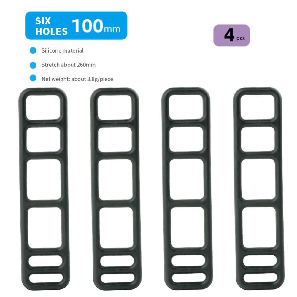 4pcs Silicone Elastic Strap Bandage Various Styles Wear-resistant Bicycle Headlights Taillights Accessories