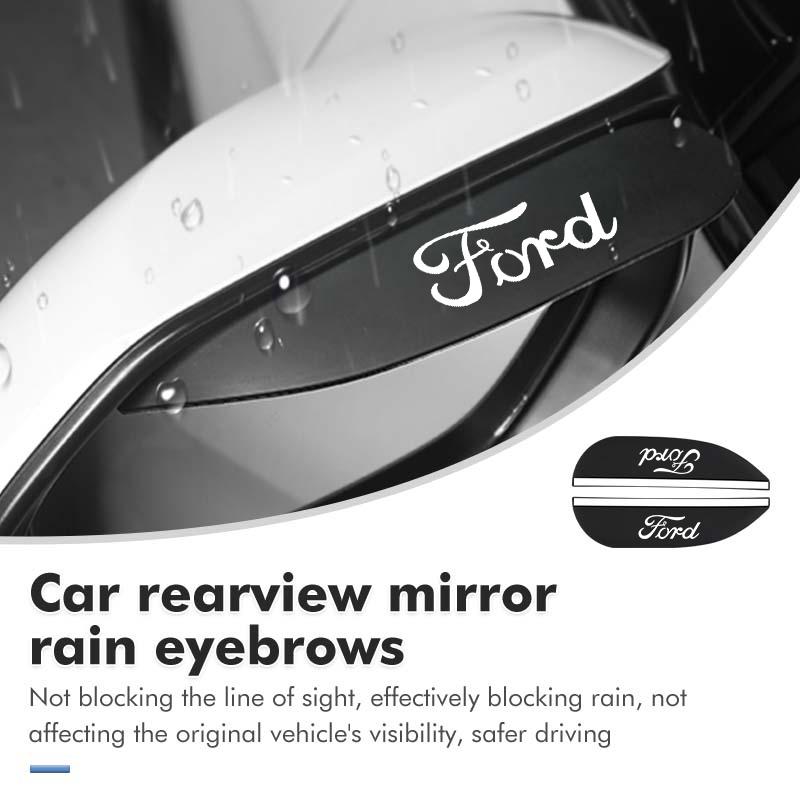 Car Rearview Mirror Rain Eyebrow Protector Stickers Accessories For Ford Mk2 Mk3 Ranger Mondeo Mk4 S-MAX Kuga Mustang Fusion