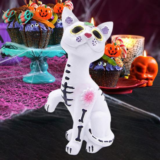 Yousheng Dog Cat Ornament Bright Color Ghost Festive Atmosphere Pet Cat Dog Figure Halloween Carnival Night Decor
