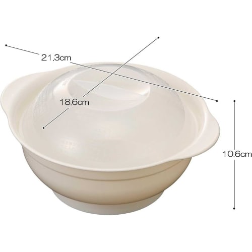 Inomata Kagaku Easy Ramen In a Microwave Oven, 1.2L, Set of 2, Made In Japan, for Pots, Bowls, Noodles, Instant Noodles, Instant Noodles, Mixed with S