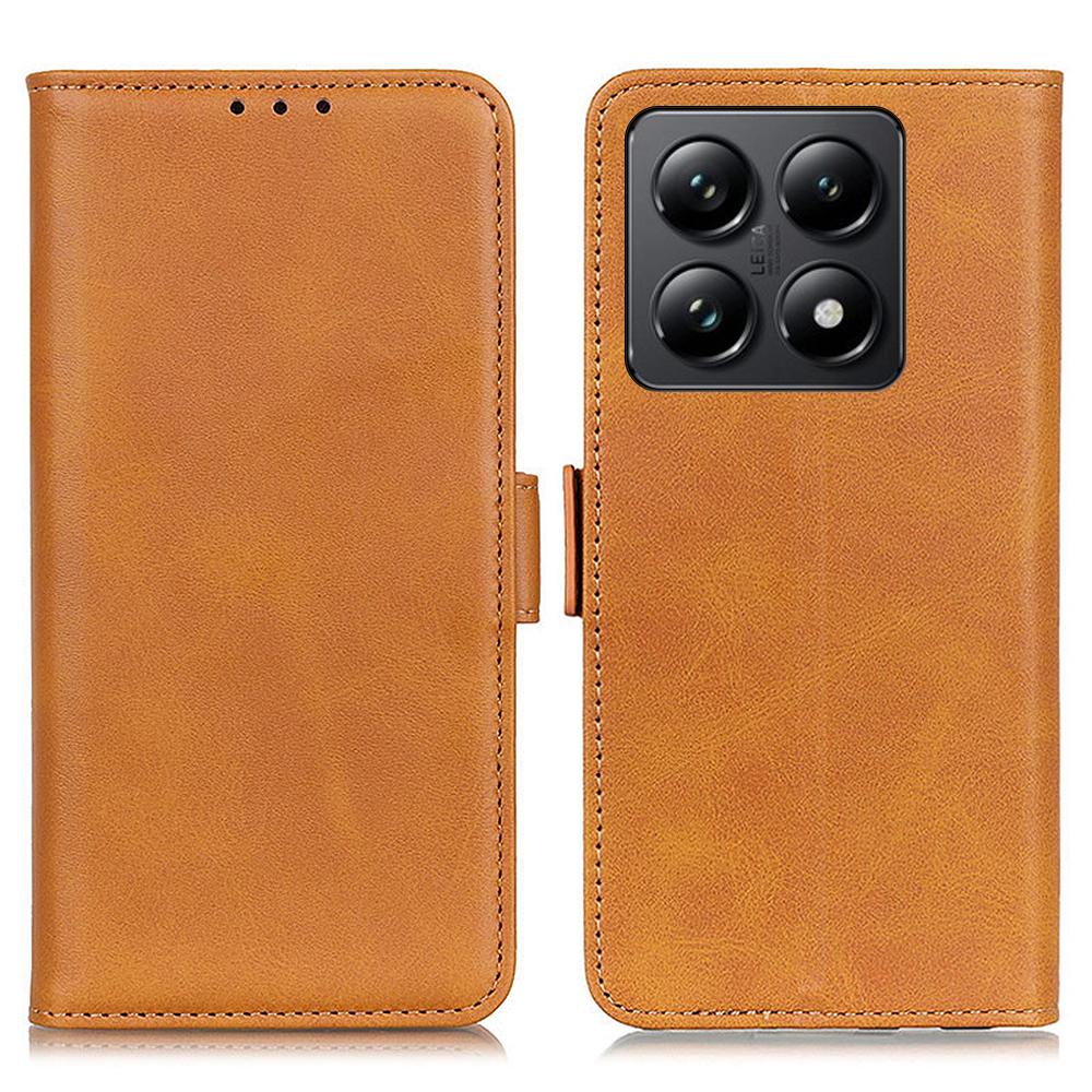 For Xiaomi 14T Case Stand Cowhide Texture PU Leather Phone Cover