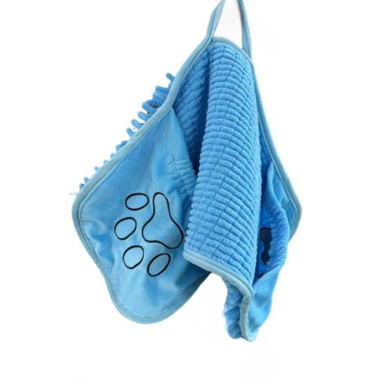 Absorbent Chenille Dog Towel Fast Drying Microfiber Pet Towel with Hand Pockets Machine Washable Dog Drying Towel for Bath Beach Shower