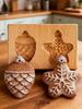 Wooden Cookie Molds 3D Embossing Stamps Baking Tools Kitchen Supplies for Christmas Gingerbread Clay Craft DIY Pastry Making