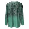 Women's Button Neck Tops Women's Blouses Women's Casual Daily Tops Long Sleeve V Neck Fashion Print Shirt Tops T Shirt Pullover Tops