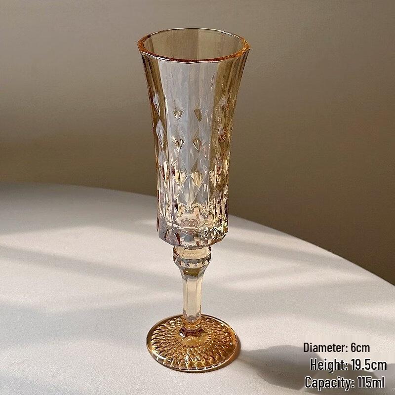 ZISIZ French Embossed Glass Champagne Flute