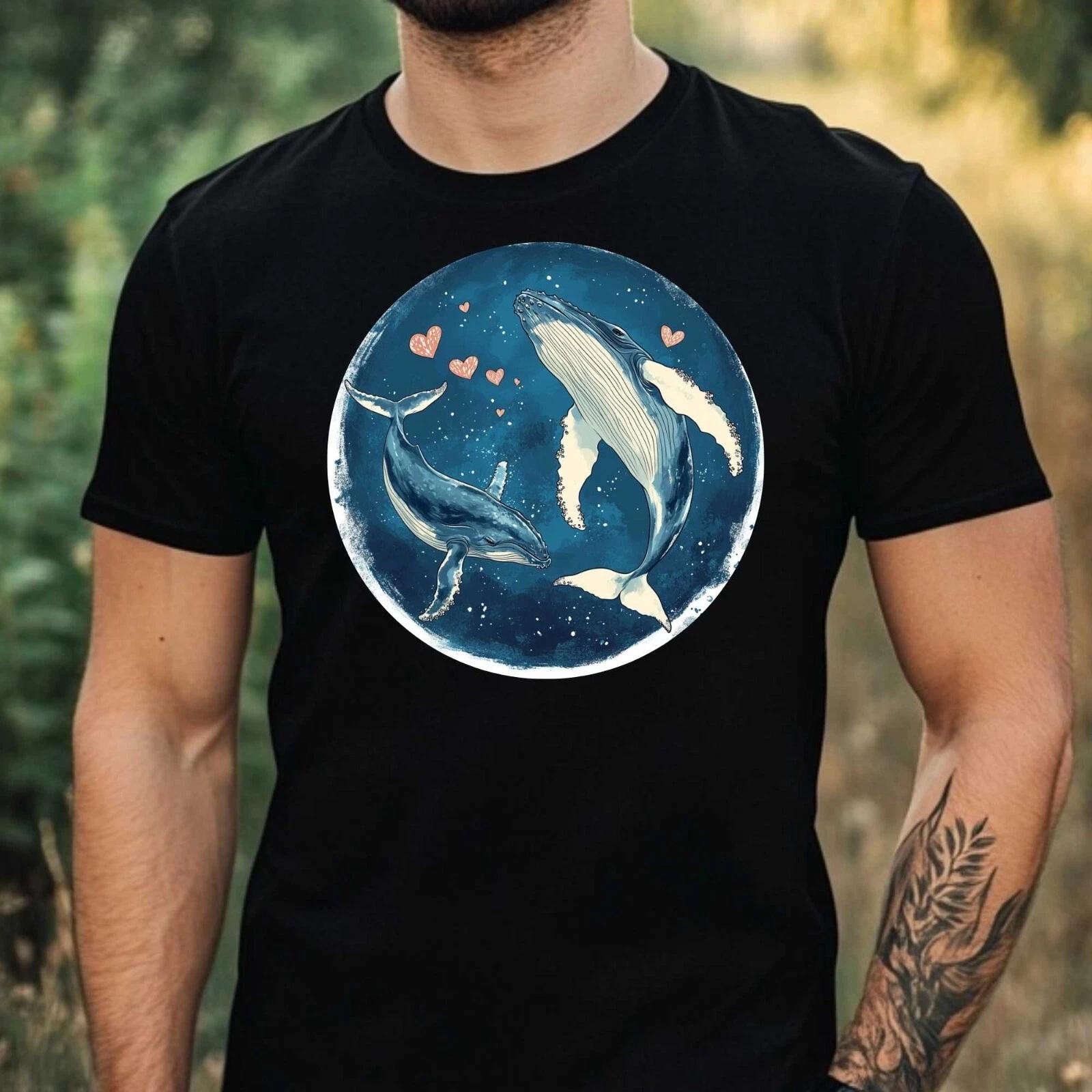 T-Shirt Herren Buckelwal Motiv Baumwolle Größe XS bis 5XL XXXXL
