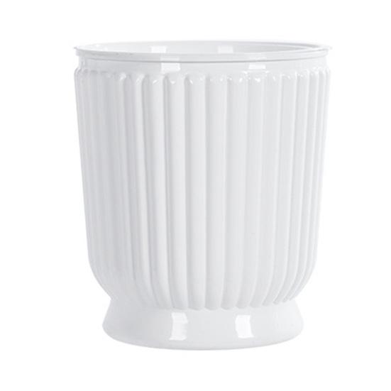 Self Watering Plant Pot Plastic Flower Pot with Water Reservoir Wick Ropes Modern Indoor Planter for Home Office