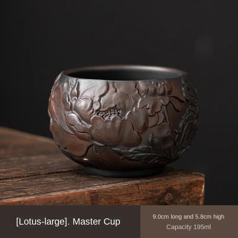 

Purple Pottery Master Tea Cup Individual Large Single Handmade Tea Tasting Cup Ceramic Retro Teacup Tea Bowl 200ml