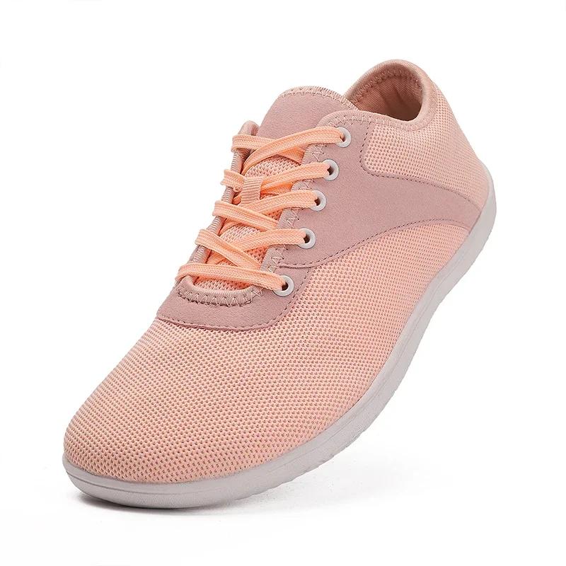 Barefoot Shoes Adult Cross-Trainer Wide Toe Box Men's Wide Minimalist Zero Drop Sole Casual Knitting Walking Sneakers Large Size
