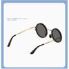SHAUNA Full-folding Light-reducing Metal Punk ND9-level Adjustable Dimming Round Polarized Sunglasses UV400 With Case