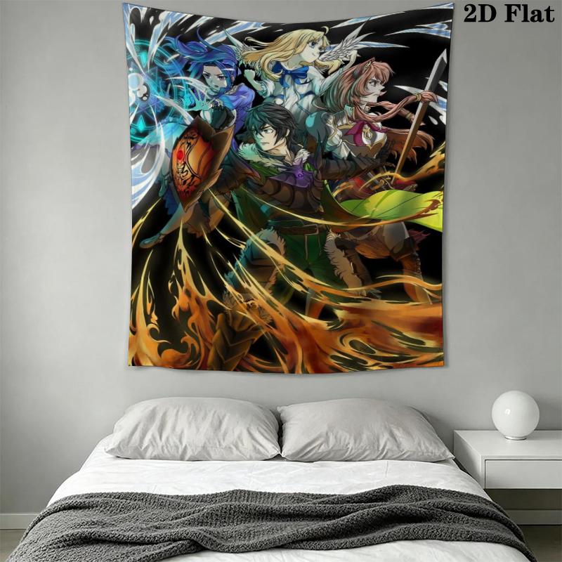 The Rising of the Shield Hero Wall Tapestry Aesthetic Wall Hanging Printed Fabric Blanket Decorative Tapestries for Bedroom Living Room Home Decor