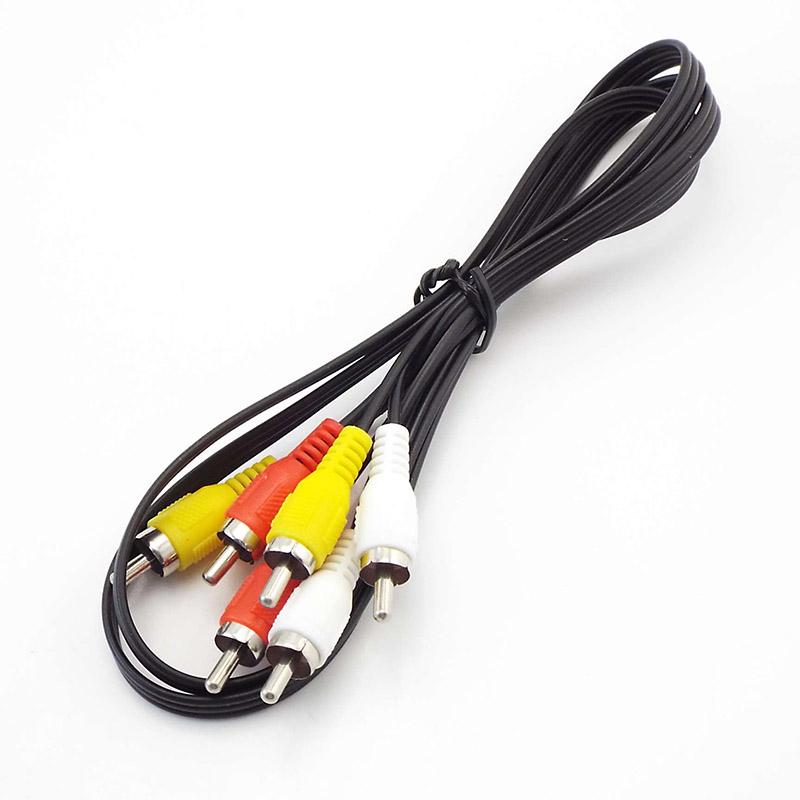 1M 1.5M 3M 3 way RCA Male to 3 RCA Male M to M Connector Adapter wire Composite Audio Video Cable Plug for AV Cables
