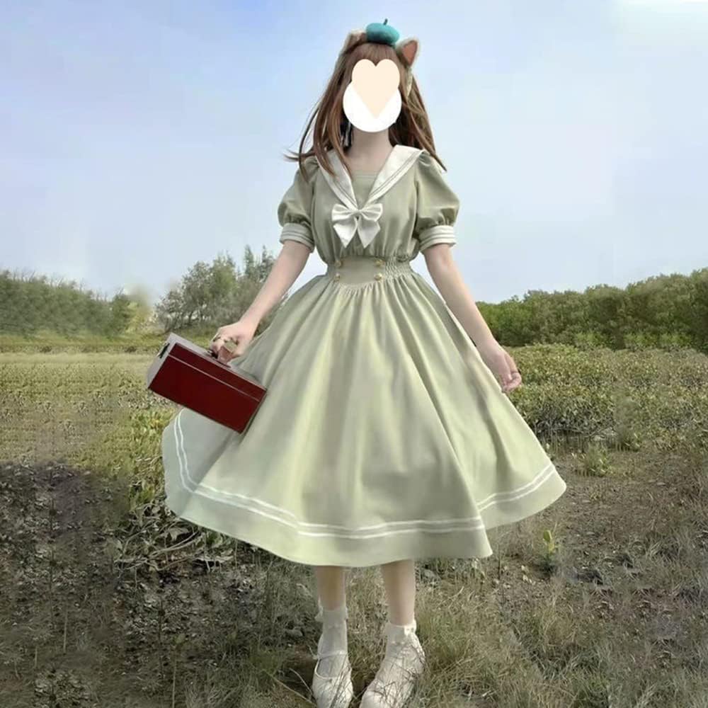 Mori Girl Sailor Uniform Short Candy College Short Sleeve Sailor Lolita Fashion Women's Dress, Sleeve, Girl, Style, A-Line, Summer, Dress, Collar,