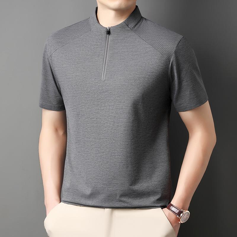 Men s Polo Breathable Ice Short Sleeve Business Commute Casual Top M