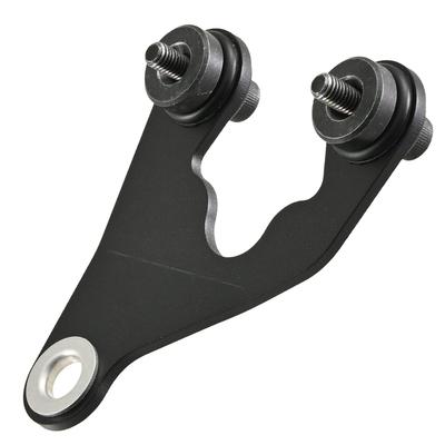 Daytona 40269 Motorrad-Meterhalterung, Montagebreite 1,8 Zoll (45 mm), Befestigung M10/M8, Antivibrationsgummi, Stahl, Rechts versetzt/10° Biegung, Schwarz
