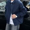 Men Coat Lapel Collar Long Sleeve Solid Color Jacket with Pockets Loose Fit Street Style Casual Outerwear