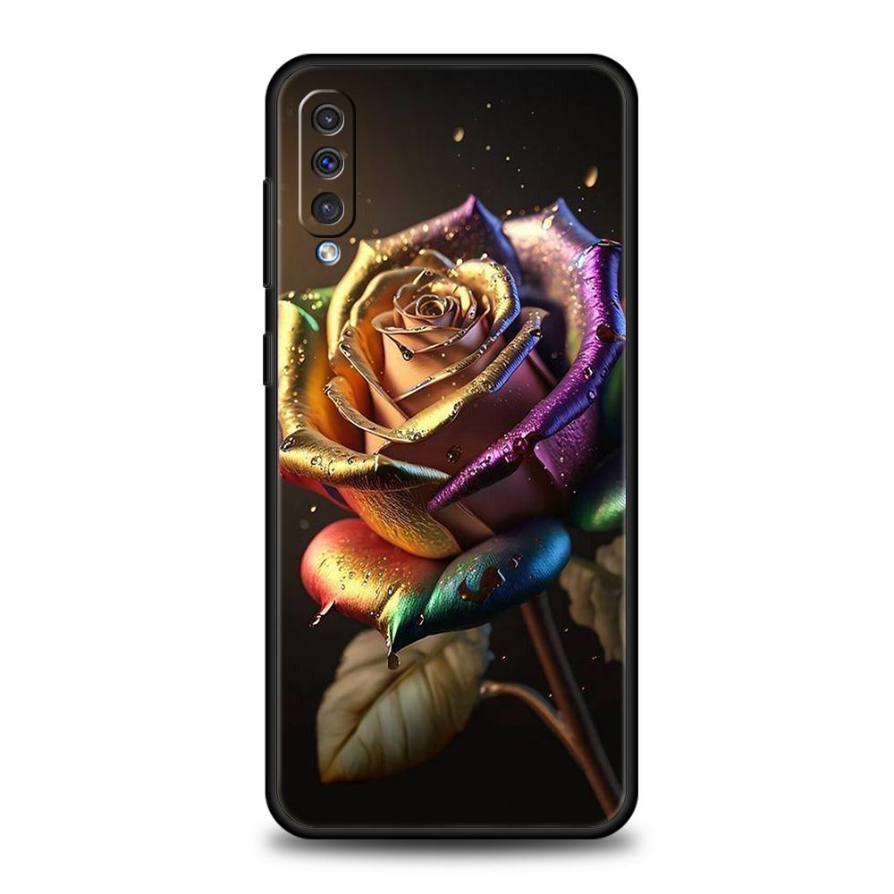 

Чехол для телефона с розой для Samsung Galaxy A24 A25 A34 A22 A12 A14 A02 A03 A05 A70 A50 A10 A20 5G Силиконовая крышка Оболочка Capas Coque Сумки Samsung A34