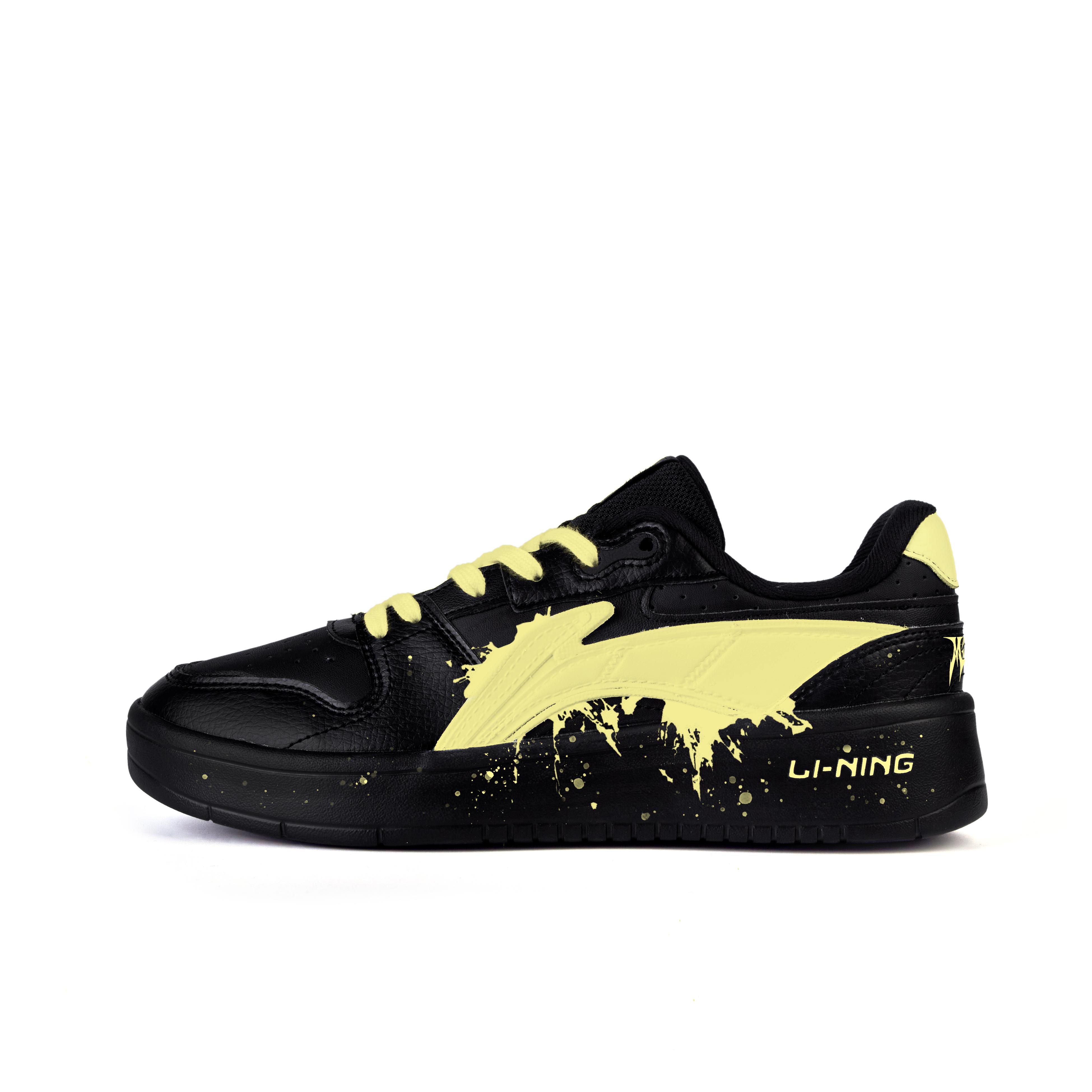 Li Ning Скользкие Подушка Износостойкие Низкие Скейтбордические Кроссовки Мужские Черный Желтый AGCU515-5(Команда746-) 40