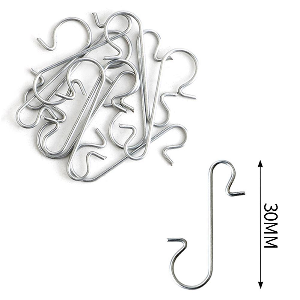 S-Shape Hanger Christmas Hook 100pcs Christmas Day Christmas Stocking Christmas Tree Decoration Hook Seasonal Décor
