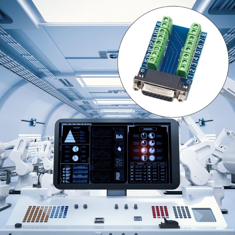 15Pin VGA Terminals Block Board DB15 Breakouts Connectors Board High Compatibility For DIY Electronics Projects Systems