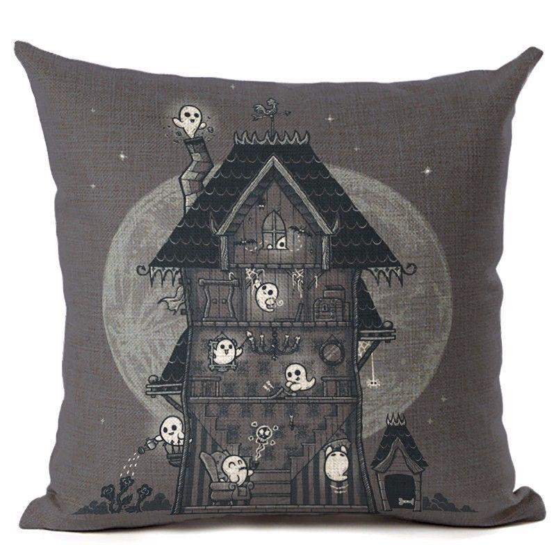 18" Cotton Halloween Linen Throw Pillow Case Cushion Cover Party Home Decor Sofa