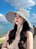 Womens Wide Brim Sun Hat With Neck Flap And Ponytail Hole For Summer UV Protection