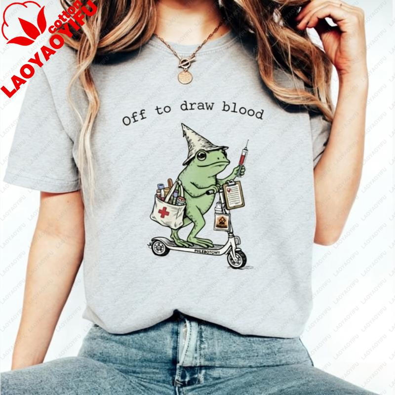 

Phlebotomy Funny Frog Shirt Gift Graduation Phlebotomy Technician Birthday Christmas Future Phlebotomist Week Women Clothing Top S