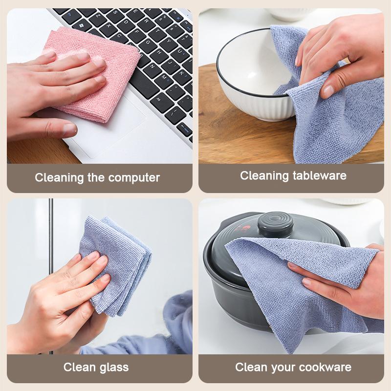 10/20Pcs/Box Microfiber Towel Absorbent Kitchen Cleaning Dishcloth Non-stick Oil Dish Rags Napkins Tableware Home Cleaning Towels