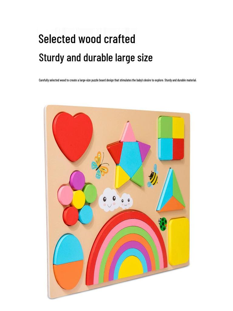 Wooden Rainbow Puzzle Board: Early Learning & Color Sorting Toy for Children