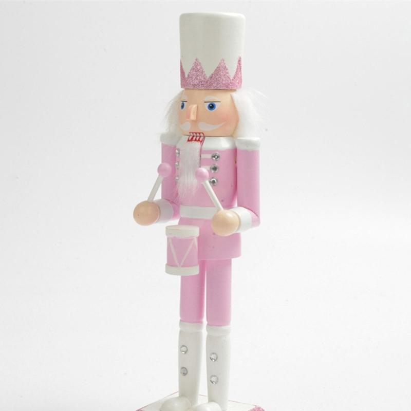 Pink King Wood Walnut Cracker Puppet Soldier Christmas Decoration forXmas Decor NewYear Gift