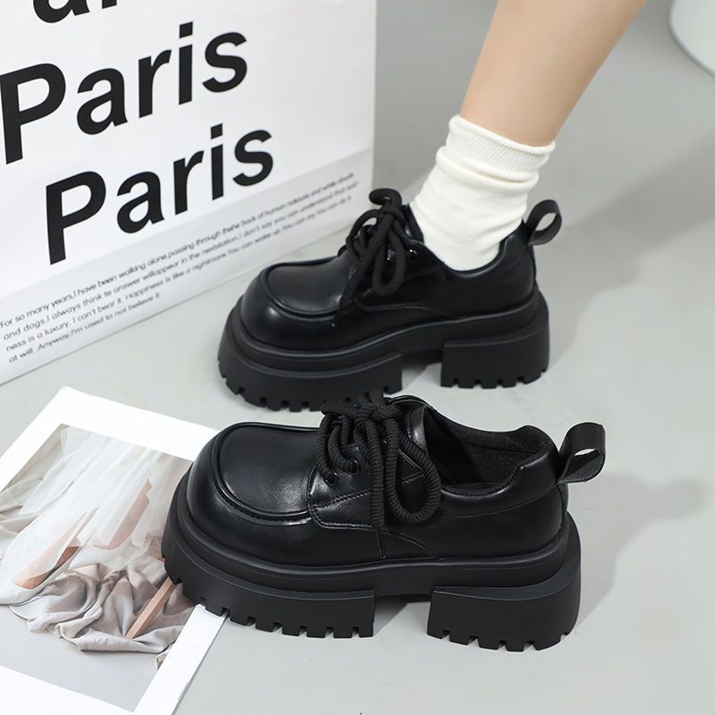 Retro Womens Mary Jane Flats With Thick Block Heel Pu Material For Casual And Office Use