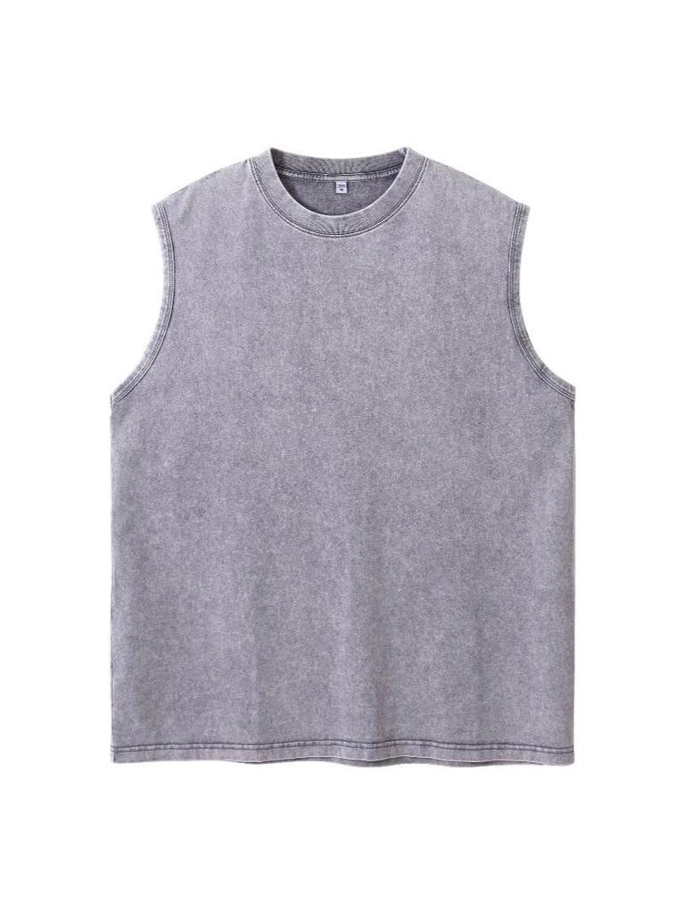 230g Unisex Heavyweight Distressed Vintage Cotton Sleeveless T-Shirt
