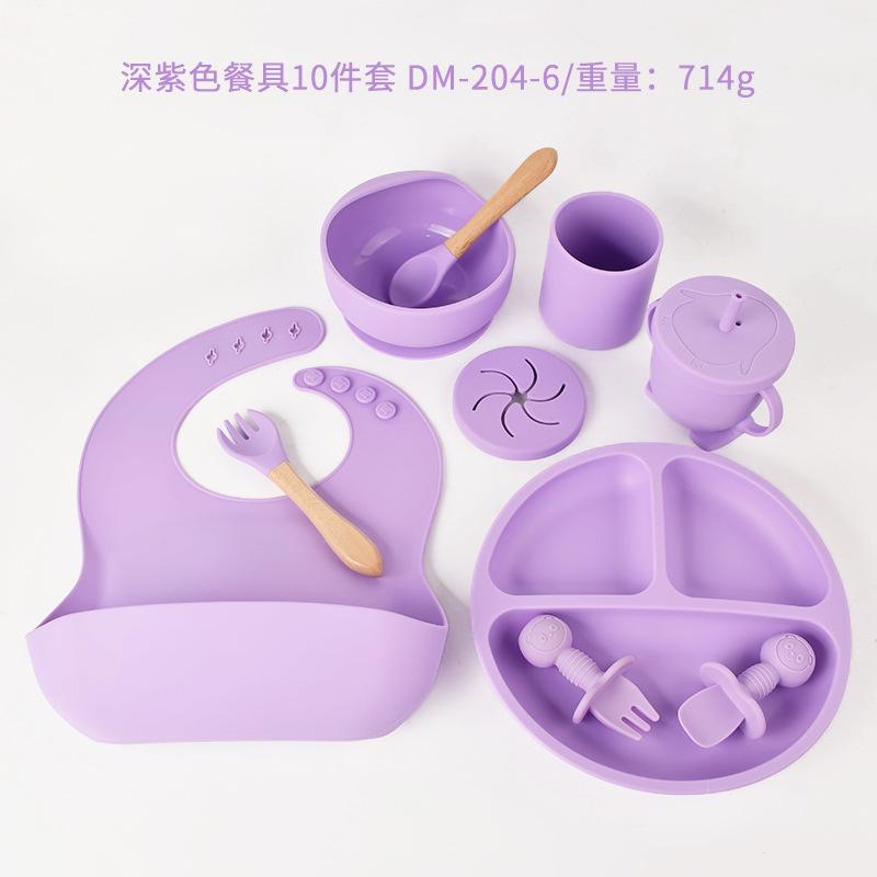 

Silicone Plate Set For Baby And Children s Drinking And Feeding Utensils One Size фіолетовий