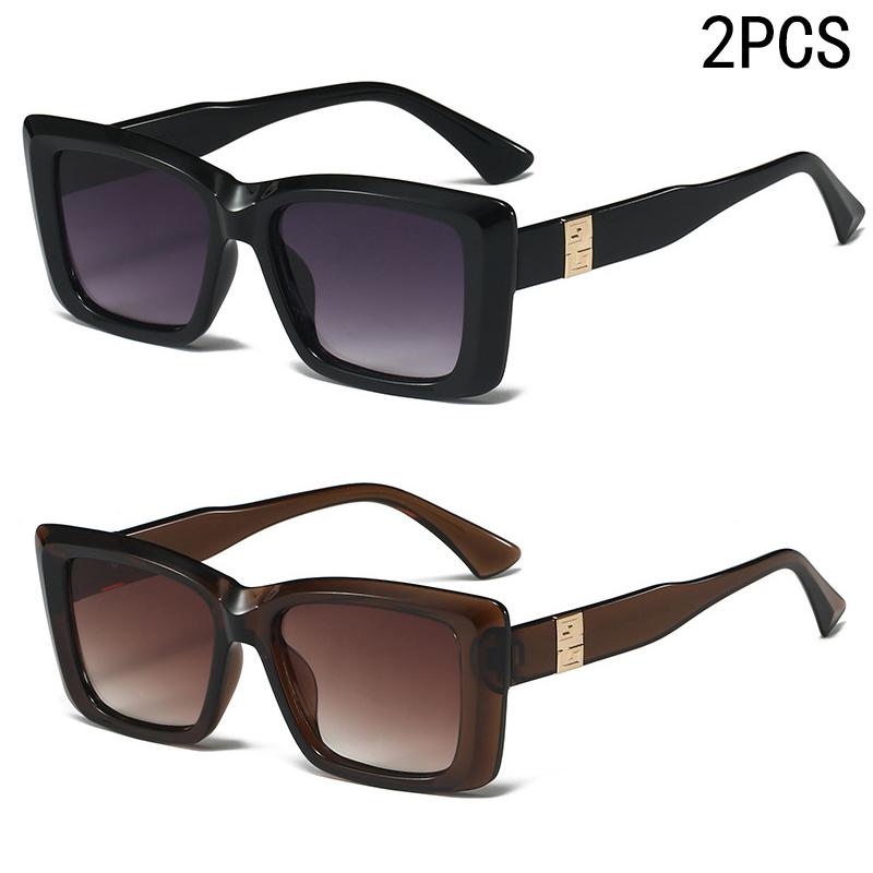 1/2/6PCS Fashion Square Sunglasses UV Protection Light Luxury Trendy Mens Large Frame 3191