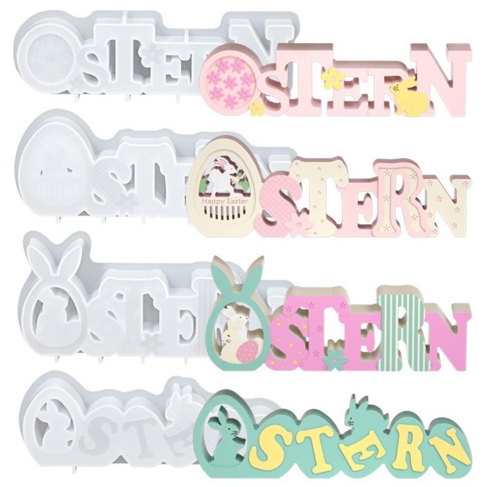 Flexibles Osterbuchstaben-Ornament Antihaft-Hasen-Eierform Hasen-Zementform Feiertagsdekoration