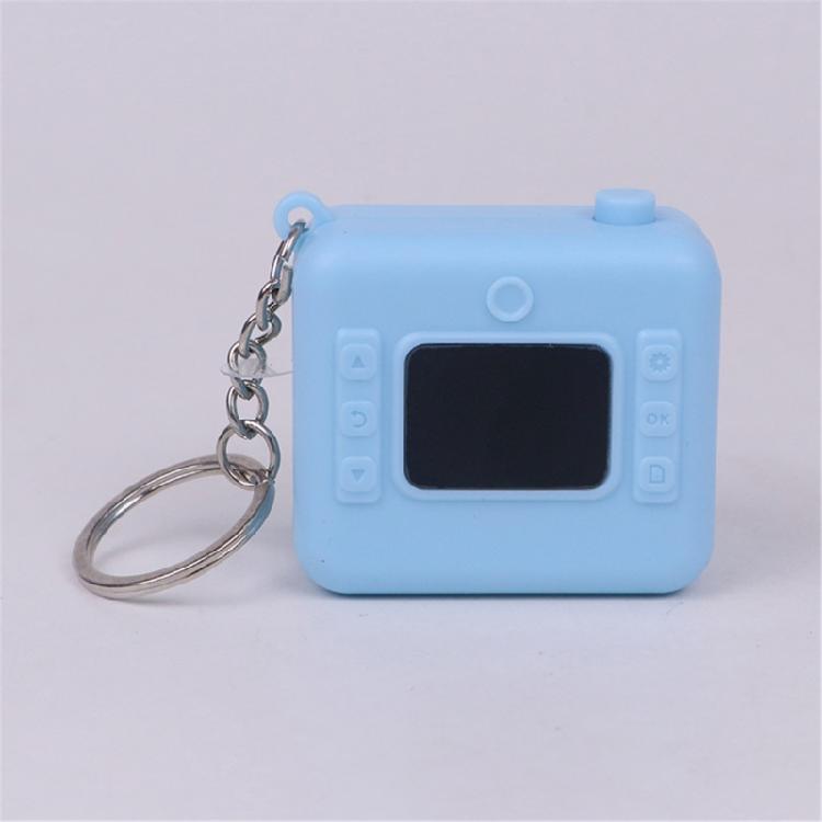 Imitation Camera Shape Keychain Decoration with Press Play Sound and Auto Glowing LED Nighttime Visibility Enhancer
