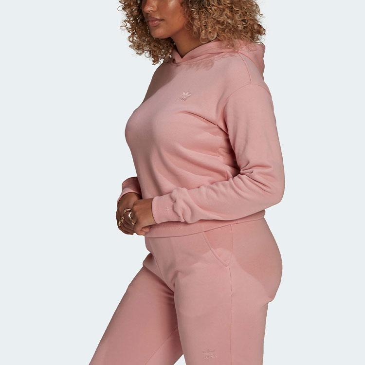 Adidas Originals Sweatshirts Women's Pink Hooded Moderate Regular HE6884