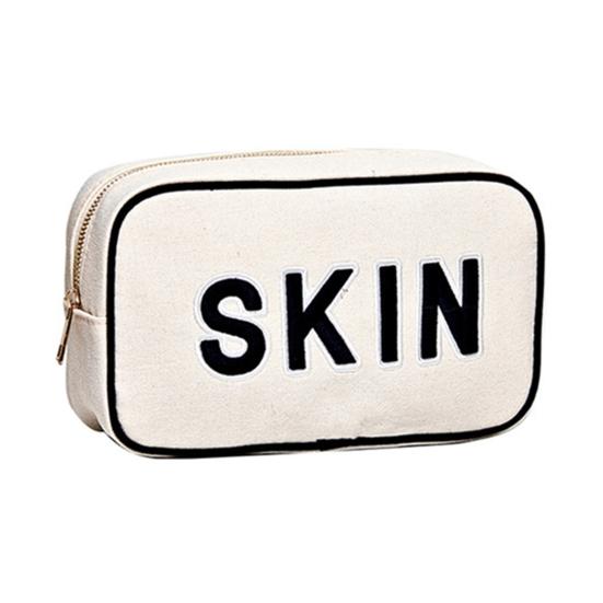 

Large Capacity Cosmetic Bag Letter Print Handheld Cleansing Bag Lotion Eye Shadow Brushes Storage Bag Makeup Case A