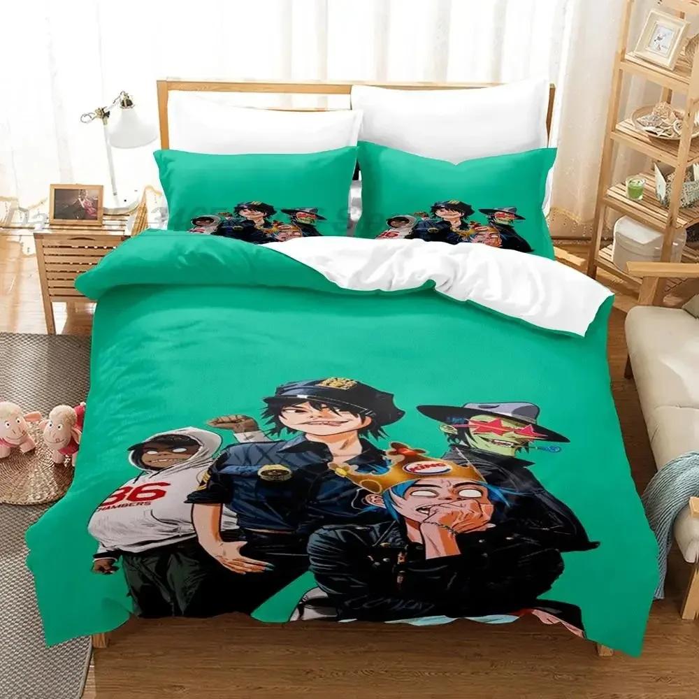 Gorillaz Bettwäsche Set Einzelbett Twin Full Queen King Size Bettset Aldult Kind Schlafzimmer Bettbezug Sets 3D Druck Spiel Bettlaken Set